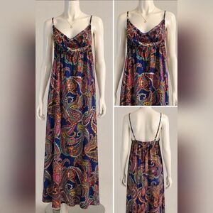 Banana Republic Asymmetrical Paisley Dress - Blue and Pink